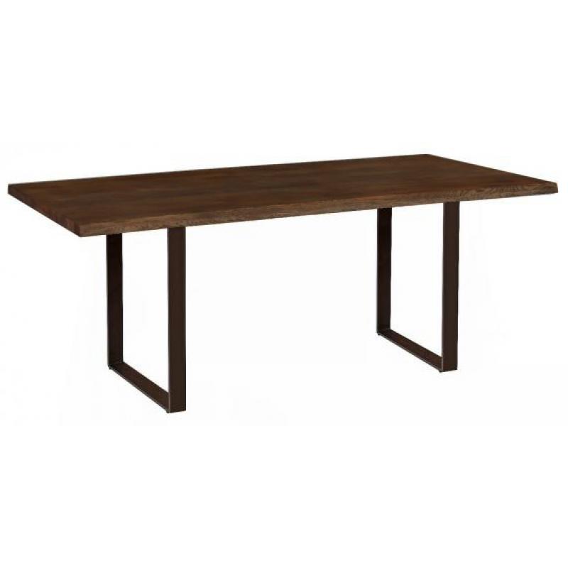Kaprun 1.5m Charcoaled Solid Oak Dining Table - U Legs